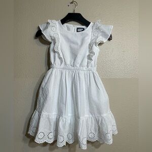 Lands' End White Tiered Ruffled Sundress